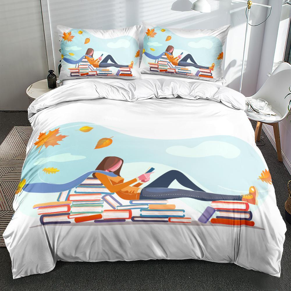 3D Valentine's Day Bedding Set, Couple Down Duvet and Pillowcase, Couple Room Full Size Creative Minimalist Home Textile Valentine's Day Gift
