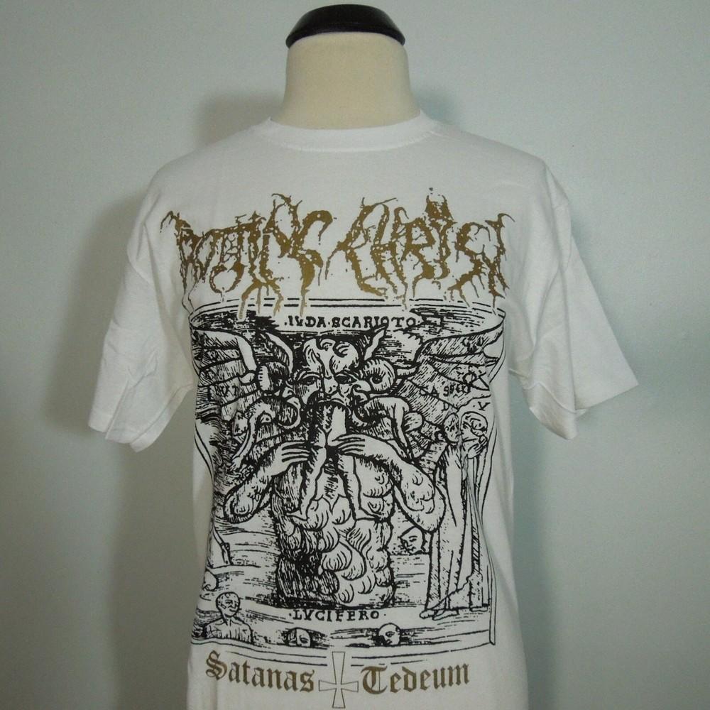 ROTTING CHRIST Satanas Tedeum S SMALL T-Shirt WHITE Band Logo Unisex T-Shirt M