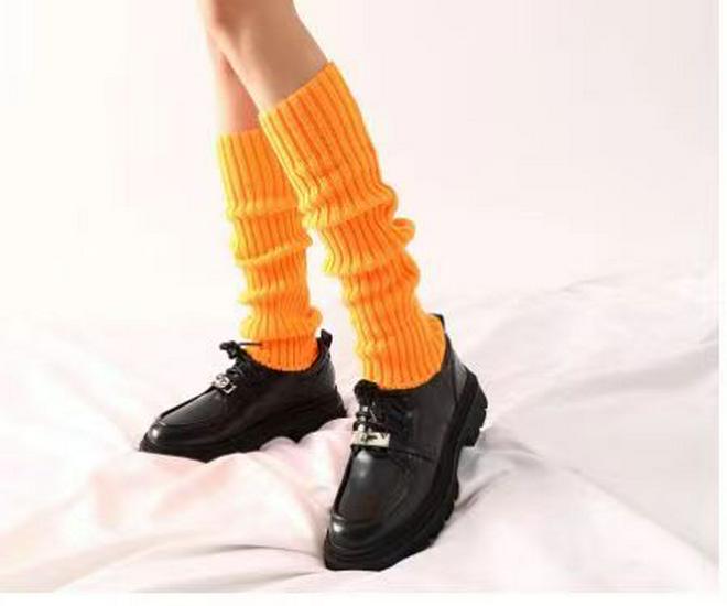 JK Multi-Color Women's Wool Leg Warmers: Cozy Knitted Socks & Boot Covers for Autumn/Winter