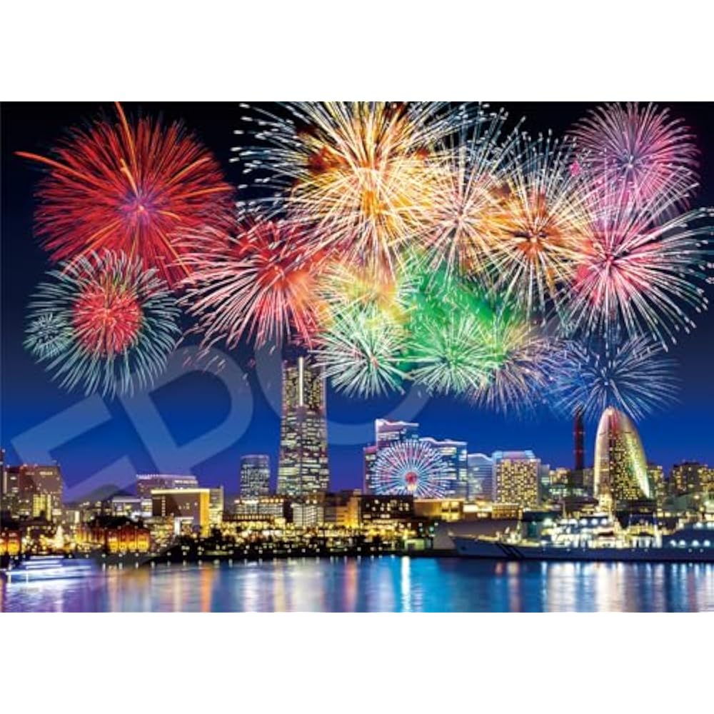 Epoch 500 Piece Jigsaw Puzzle, Japanese Scenery, Yokohama, Night View and Fireworks - Kanagawa (3...