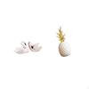 Elegant Swan And Pineapple Figurines for Bedroom Office Living Room Christmas Tabletop Bookshelf