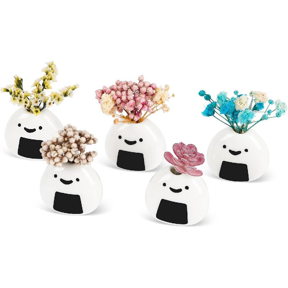 5 Pcs Mini Vases, Mini Flower Vase for Dry Flowers, Small Ceramic Vase for Japanese Home Decor, Cute Vase Bud Vases for Room Table Decoration