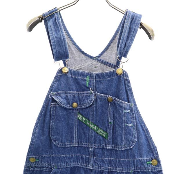 KEY Made In USA Denim Overall W30 Button Fly Men's Used