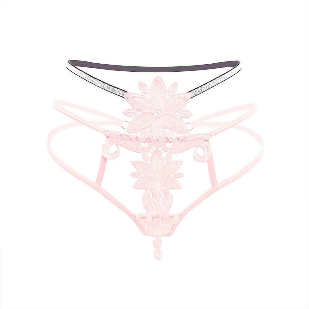 Royal Sister Wind Water Soluble Flower Fringed Embroidered Sexy Panties Female Sexy Waist Flash Thin Belt Hollow Temptation Thong