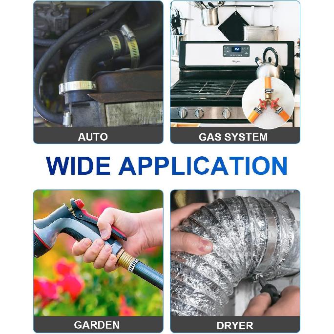 Hose Clamp Set - 30PCS 1/4 –7/16 Inch 304 Stainless Steel Worm Gear Hose Clamps For Fuel Line,Dryer,Garden Water Pipe And Washing