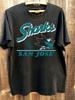 Unisex Sommer Vintage San Jose Sharks T-Shirt Baumwolle Und Atmungsaktiv Tee Unisexs Rundhals Streetwear Übergroß Kurzarm