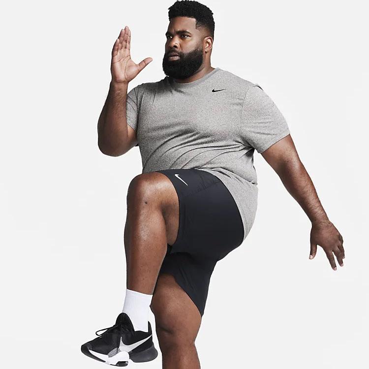 Nike Dri-FIT Legend Solid Logo Sports Fitness Quick-Dry Crew Neck Short Sleeve T-Shirt Men Tops Gray DX0989-091