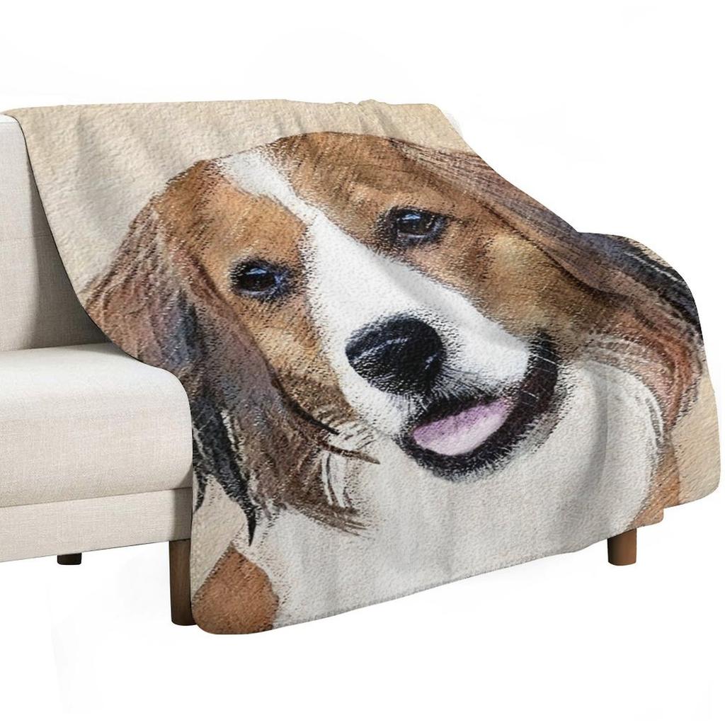 Niederländischer Kooikerhondje Gemälde Hunde Kunst Wurfdecke Gemütliche Nickerchen Decke Geschenk für Mama Papa