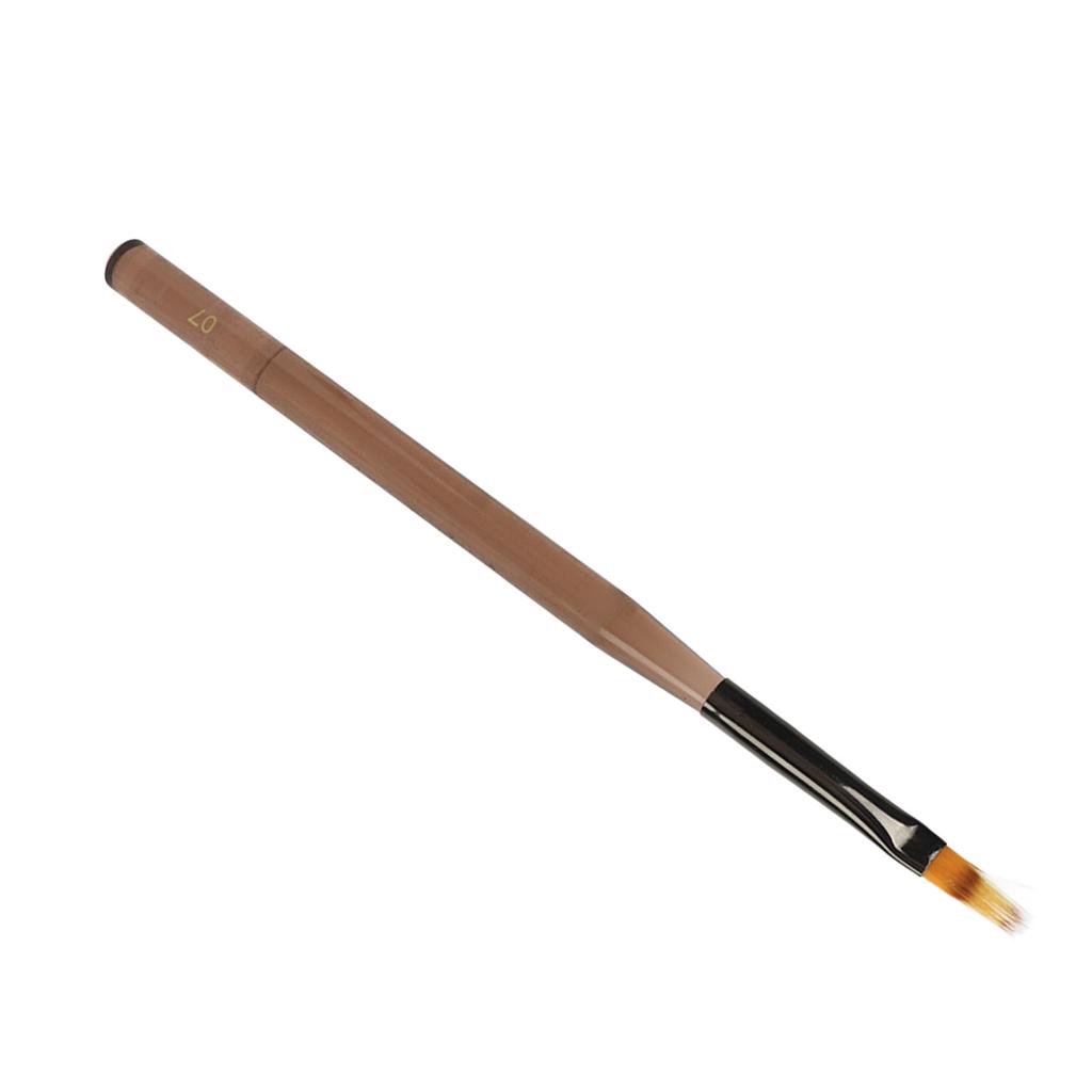Nail Drawing Pen Nylon Flat Painting Nail Tool Fingernail Extension Gel Brush Brown Transparent Pen