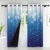 2pcs Dreamy Snow Pattern Blackout Curtains Blue Sky Winter Snow Scenery Curtains For Bedroom Simple Style Home Interior Curtains