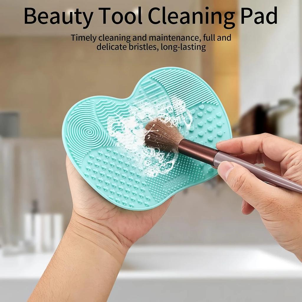 Makeup Brush Cleaning Tools Silicone Scrub Pad with Suction Cup Powder Puff Scrub Pad Beauty Tools Scrub Pad Brush Cleaning Tool