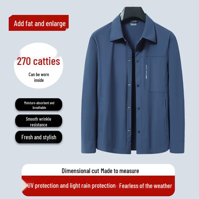 

Dibenze Men s Plus Size UV Protection Quick-Dry Summer Jacket 2XL