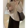 Autumn and winter twist pullover crew neck sweater women's soft waxy lazy wind loose thickened knitted top