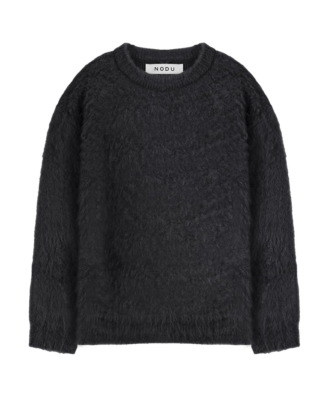 Nod You Brush Jacquard Knit [Charcoal] L