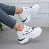 Women Sneakers Lace-up Casual Sneakers Lightweight Soft Sole Running Shoes for Women Thick Soled Breathable Sports Shoes