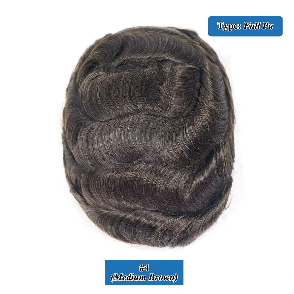 Toupee For Men Ultra-Thin Skin Microskin Male Hair Prosthesis Premier Toupee for Men Men's Wig 100% Natural Human Hair