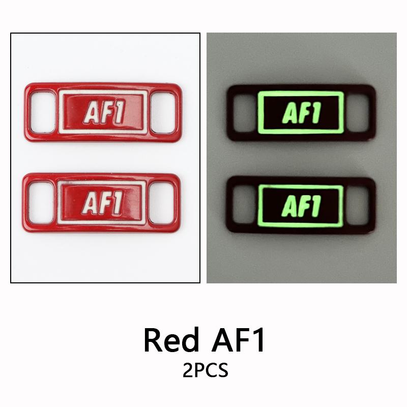 New AF1 Luminous Shoelaces Buckle Sneaker Decorations Glowing Metal Lock for Shoelace DIY Laces Chapa Shoe Accessories 2pcs/pair