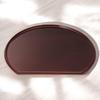 New Tray Tame Bisha Black with Vermilion Lacquerware Made In Japan J-kitchens 4-shaku (1.5-inch) Half-Moon Double-Sided (Tray) / Red, 42cm, (ABS