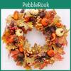 Halloween Door Christmas Autumn Wreath Decoration Pumpkin Berry Pine Cone Maple Artificial Wreath Cloth Rattan Material Home Decoration