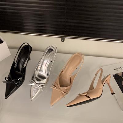 High Heels Bag Head Sandals Fairy Shoes New Temperament Celebrity Nude Pointed Single Shoes