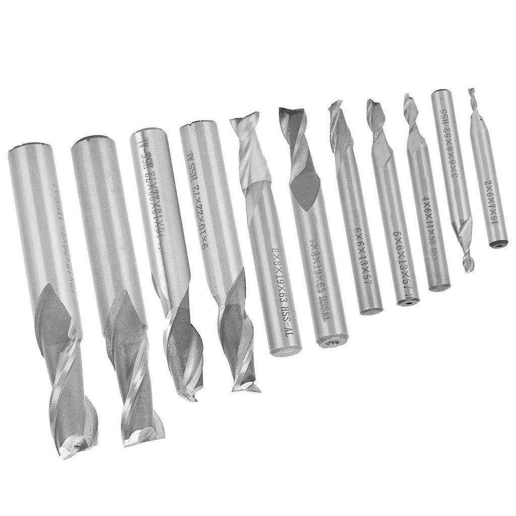 End Mill Spiral End Mill High Speed High Speed Steel Milling Cutter Hardware Straight Shank Milling Cutter for Engraving Tool