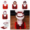 2Pcs/set DIY Bathroom Seat Set Dust Proof Santa Floor Carpet Christmas Toilet Cover  New Year