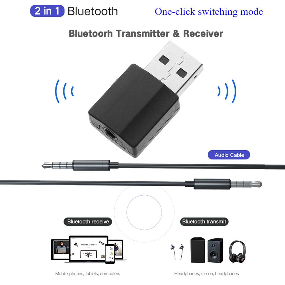 

Міні 3,5 мм Aux бездротовий Bluetooth-сумісний адаптер 5.0, автомобільний музичний приймач, передавач для телевізора чорний