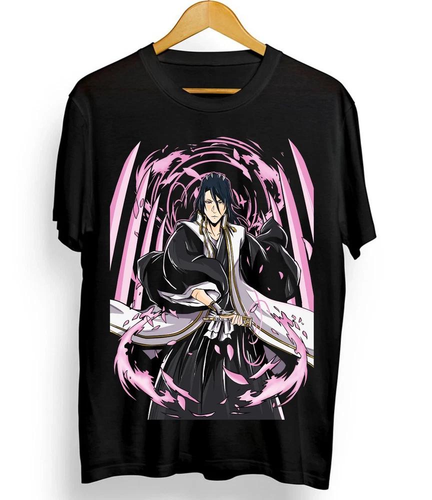 Anime Byakuya Kuchiki Bleach Black T Shirt Size S 4XL S