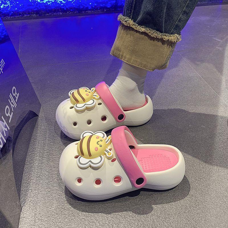 Non-slip hole shoes, dirt-resistant and non-smelly bag head drag women 2025 summer and autumn new cute student dormitory slippers women's outer wear