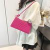 Trendy Black Khaki Rose Red Green White Pu Underarm Bag Versatile Daily Use Small Square Handbag