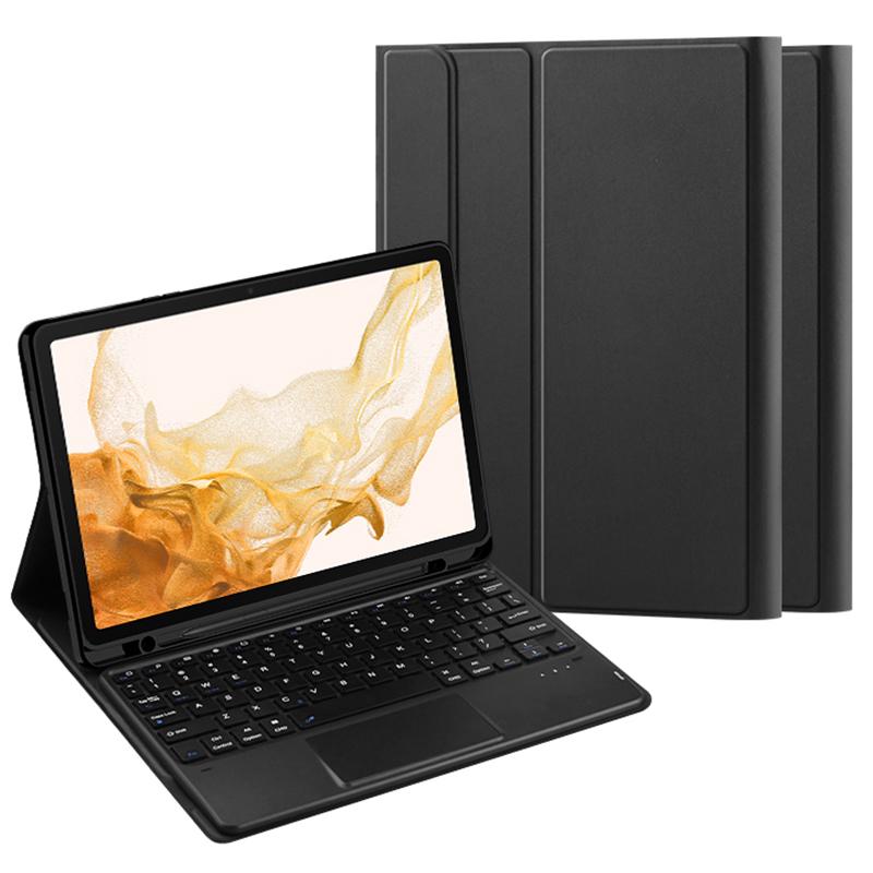 

For Samsung Galaxy Tab S10+/S9+/S8+/S7+/S7 FE Leather Stand Tablet Case with Detachable Magnetic Wireless Keyboard (Without Touchpad) A