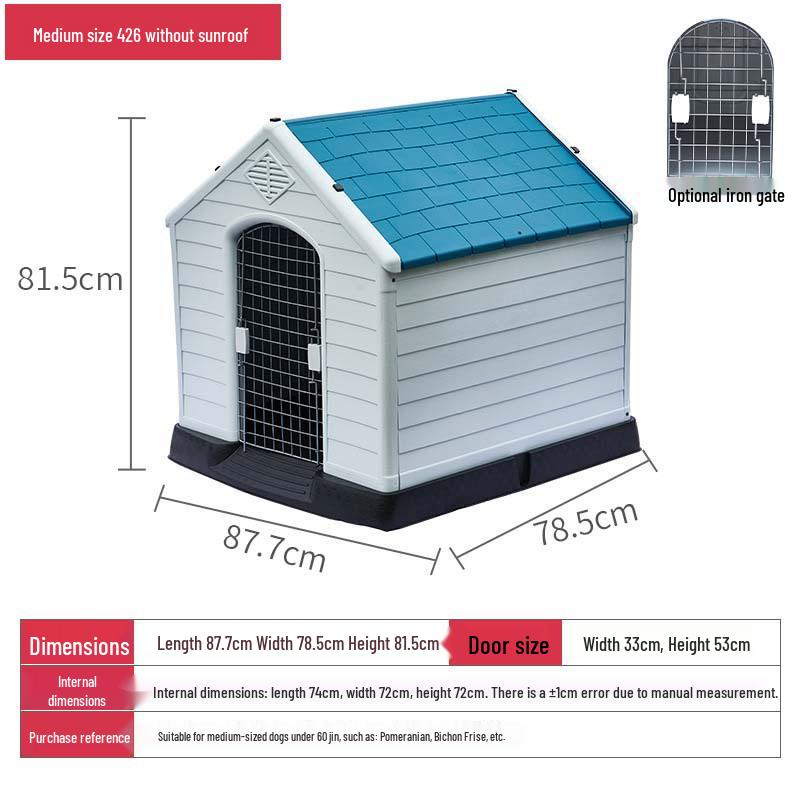 Xinding Rainproof & Windproof Outdoor Plastic Dog Kennel - Winter Dog House for Medium to Large Dogs