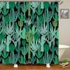 3D Printed Green Tropical Plants Shower Curtains Bathroom Waterproof Polyester Leaves Bath Curtain Shower Curtain Bath Screen
