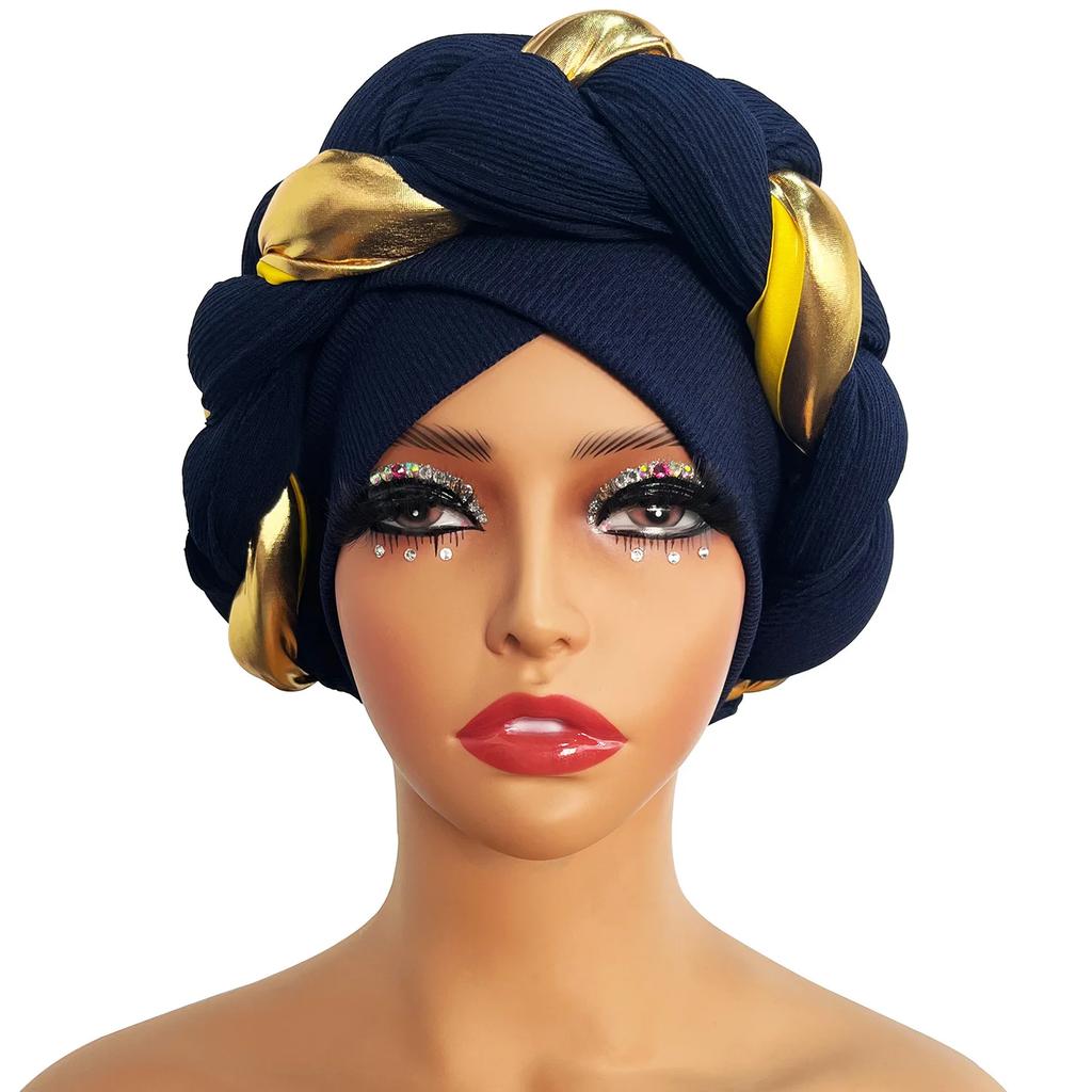 African Headtie African Autogele Cap Women Turban Muslim Female Head Wraps