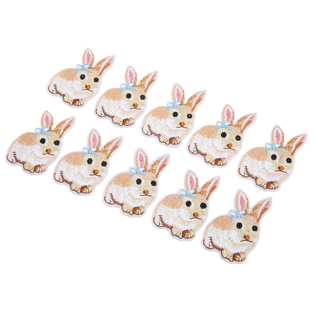 10Pcs Iron On Patches Little Cute Bunny Durable Lightweight Wide Application Jean Patches for Bag