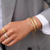 Elegant Zircon Star Bangle: Non-Fading, High-End Women's Jewelry