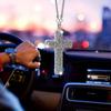 Mirror Decor For Car Cross Crystal Rhinestone For Car Mirror Hangable Christian Religious Ornament Accessories For Auto Interior