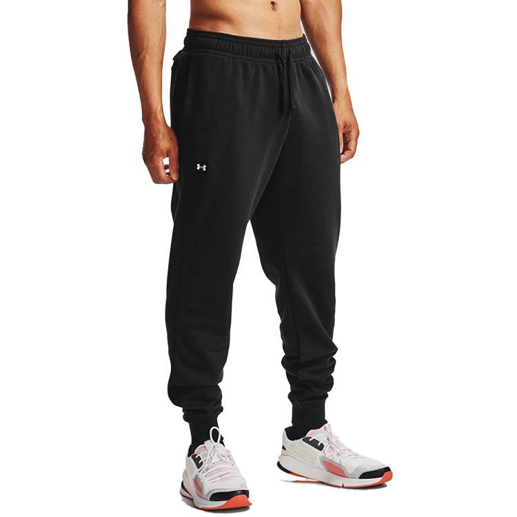 Under Armour Rival Fleece Mid-Rise Loose Joggers Men Bottoms Black 1357128-001