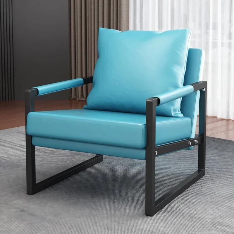 Nordic Single Lazy Sofa Italian Light Luxury Wrought Iron Leisure Chair Balcony Bedroom Living Room Sofa Chair Tiger Chair