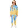 Kinder Freizeit Bedruckter Pullover Langarm Kapuzen-Sweatshirt und Hosen Set