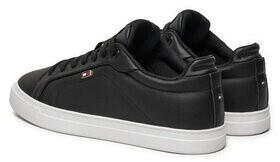 Tommy Hilfiger Court Sneaker Icon Flag Sneakers In Black Leather