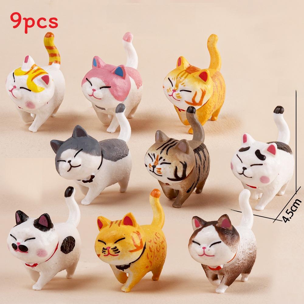 

Pvc Pet Cat Miniature Figurine Collectible Decor For Car Desk Display жовтий