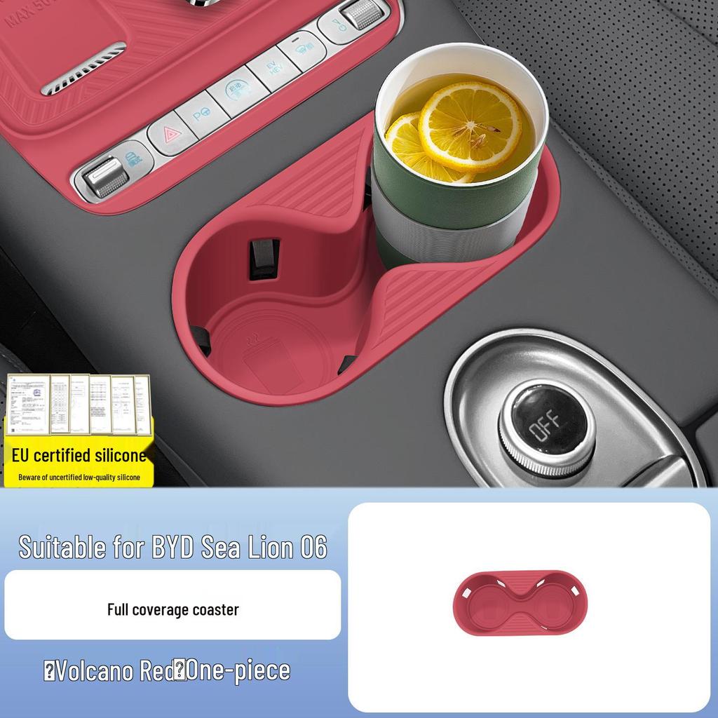 BYD Sea Lion Wireless Charging Silicone Pad & EV Cup Holder Cover for 25 Models