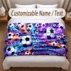 Fußball-Thema Weiche Decke Personalisierter Benutzerdefinierter Name Textdruck Warme Decke Zuhause Sofa Schlafzimmer Dekoration