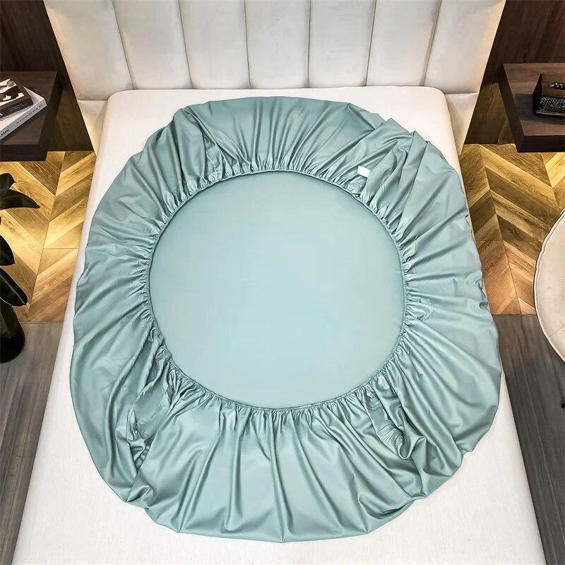 Sábana Bajera Ajustable de Algodón Egipcio con Bandas Elásticas, Fundas de Colchón Ajustables Antideslizantes para Cama Individual, Doble, King, Queen, Sábana Suave