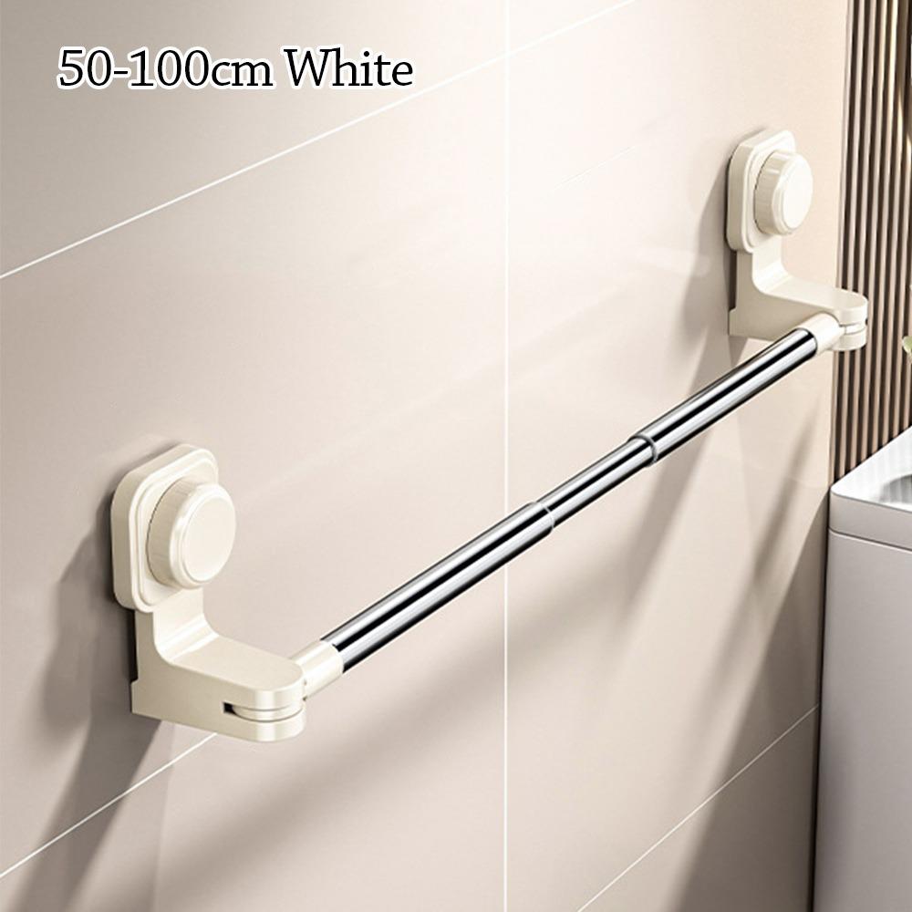 Suction Cup Towel Bars Adjustable Bathroom Storage Rod New Clothes Drying Rack