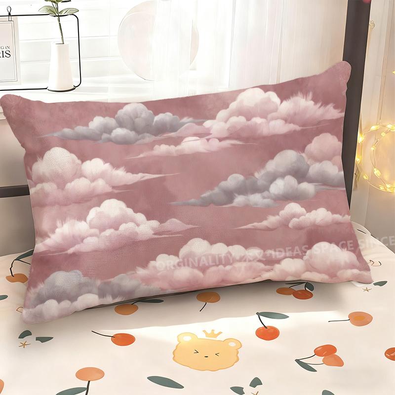 Pink Clouds Pillowcase Decor Suitable For Sofa Bedroom Car Pillow Cover Cushion Rectangular Back Cushion