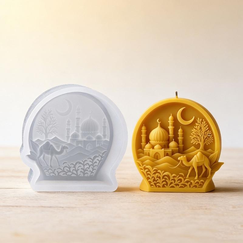 Camels Detailed Candle Silicone Moon Mould With Intricate Designs For Artistics Candle Making Projects