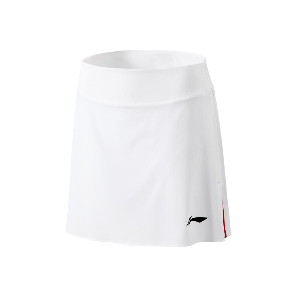 Li Ning Tennis Series Casual Skirt Sports Simple Comfortable Women Skirts Standard-White ASKV278-1