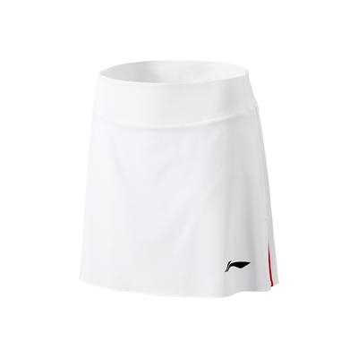Li Ning Tennis Serie Freizeitrock Sportlich Schlicht Bequem Damen Röcke Standard-Weiß ASKV278-1